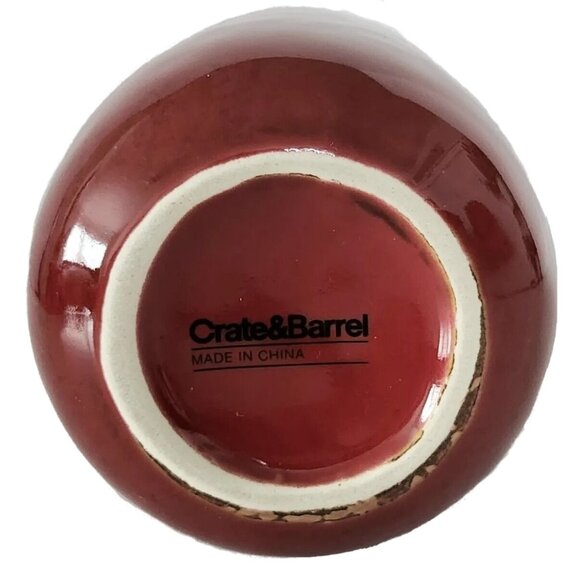 Crate & Barrel Red Bud Vase Small Jug Crock Decor Boho Cottage Crate&Barrel - Picture 3 of 5
